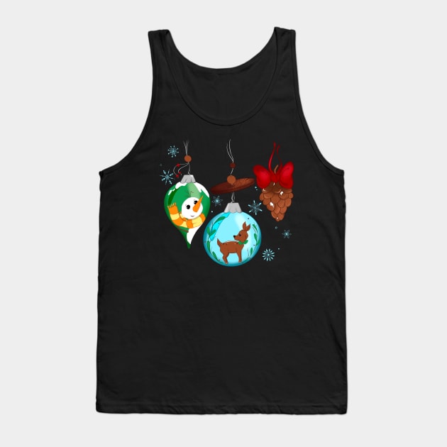 Holiday Ornaments Tank Top by Megkeys Creations